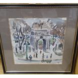 A Watercolour entitled St Stephens Green by Ew Provist circa 1940 signed lower left.