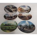 A set of six Wedgewood 'Don Breckon' limited edition Collectors Plates of Trains.