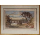 An early 20th Century Watercolour of a bridge by James Burrell Smith. Signed LR.
