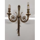 A really good Brass twin branch Wall Light.