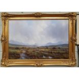 Gerard Marjoram. An Oil on Canvas. Co Mayo on the Bog. Signed LL. Frame 90 x 4.5 cms approx.