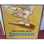 A vintage '' Most people prefer Jameson '' advertising. 63 x 63 cms.
