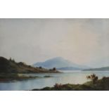 An early 20th Century Watercolour by Douglas Alexander 'Evening Light by Lough Corrib'. Signed LL