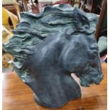 A Plaster Bust of a Horses Head with the moulders signature to the back. 31cm H