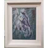 Con Campbell. Born 1949. Oil on Board. 'Horse'. Framed size 55 x 45 cms approx.