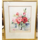A nice 20th Century Watercolour of Roses by Liz Deakin. Signed LR. 25 x 31 cms approx.