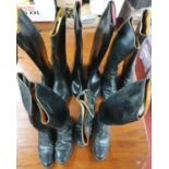 A quantity of Leather and Rubber Riding boots.