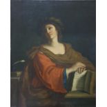 A 19th Century possibly earlier Italian school of a woman in red garment reading a book. No apparent
