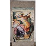 A Mixed Media and Watercolour after Michelangelo 'Le Sibilla Libica Cappella Sistina Vatican 1508-