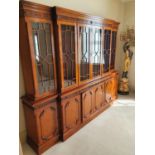 A fantastic mahogany four door Breakfront Bookcase in the Georgian Chinese Chippendale style with