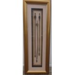 A large African relief Picture of Zulu Spears. 47 x 136 cms approx.