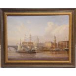Francis S Smitheman 1927 - 2016, Oil on Canvas '' Southern Cross'' leaving St Catherine's Dock at