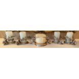 A lovely set of Kenneth Turner Candle Holders with Deer's head and Antler decoration.