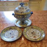 A good English style Soup Tureen and two Plates.