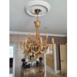 Withdrawn. A fantastic brass and Ormolu Chandelier in the master bedroom.