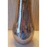 A tall Glass Vase with shatter effect. 36cms high.
