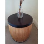 A circular Bamboo style Side Table. H 55 x 50 cms diam.