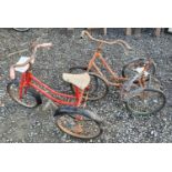 Two Vintage Childs Tricycles.