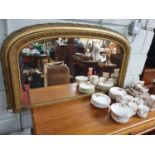 A 19th Century Plaster Gilt Arch Top Mirror. W 100 x H 58 cm approx.