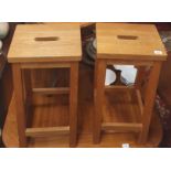 A good pair of Oak Stools. 32 x 24 x H 60 cm approx.