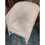 Three Lloyd Loom style Chairs. w 55 cm approx.