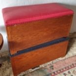 A good timber Storage Bin with upholstered top.