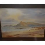 A 20th Century Watercolour of a beach scene by P. Clarke signed LR, along with a late 19th Century