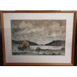 A good Watercolour and Ink of a Lake scene possibly West of Ireland. No Signature. 34 x 51 cm