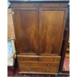 A good 19th Century Mahogany Linen Press with fitted shirt drawers over two long and two short