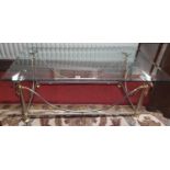 A good modern Coffee Table with metal base and glass top. 120 x 67 x H 47 cm approx.