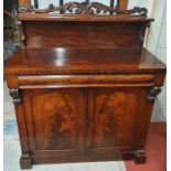 A good early 19th Century Mahogany Chiffonier with gallery top. W 110 x D 46 x H 134 cms.