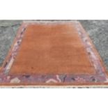 A very good modern contemporary Nepalese Carpet with abstract design set on ground. 292 x 253 cms