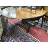 A good early 19th Century Mahogany Dropleaf Dining Table on a pedestal base. Circular when up. 140 x
