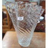 An unusual ribbed Vase. H 34 cm approx.