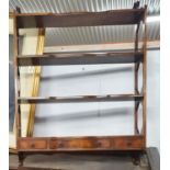 A pair of mahogany wall hanging Shelves. W 69 x D 17 x H 92 cm approx.