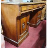 A really good and unusual Arts & Crafts Mahogany Desk. 134 x 53 x H 73 cms approx.