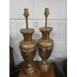 A lovely pair of Brass Table Lamps. H 58 cm approx.