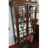 An Inlaid Edwardian Mahogany Display Cabinet with boxwood stringing and chequered banding,