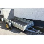 An Ifor Williams low Trailer / Golf Trailer. Overall size of trailer 350 x 180 cms.