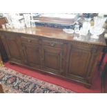 A really good Oak Old Charm four door Side Cabinet. W 191 x D 51 x H 88 cm approx.