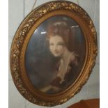 A lovely pair of oval Prints ' Duchess of Devonshire' and 'Lady Hamilton' in lovely gilt frames