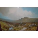 A large Watercolour/Gouache of Moorland by David Sherrin. Signed LR. 74 cm by 48 cm approx.