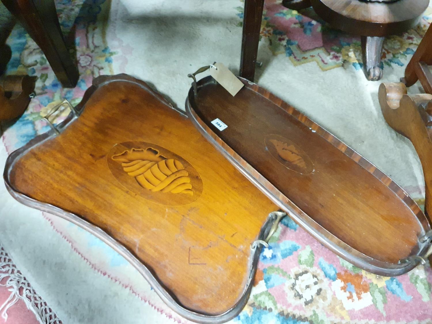 Two Edwardian Mahogany Trays.