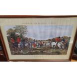 A set of four Herrings Fox Hunting Scenes along with other pictures. 73 x 52 cm approx.