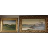 An Oil on Board by Alexander Rees of a country scene along with a pair of 19th Century Oils and