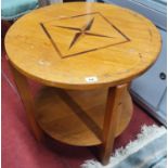 A good Arts and Crafts Circular two tier Table. D 60 x h 61 cm approx.