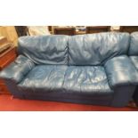 A really good Blue Leather Couch. In very good condition. W 190 x D 90 x H 85 cm approx.