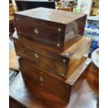 Three 19th Century Rosewood and Mother of pearl Boxes.