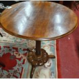 A 19th Century Mahogany Wine Table. D 56 x H 67 cm approx.