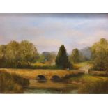 A pair of 20th Century Oils on Canvas of river scenes by E. Wilson. 36H x 51W cms approx.